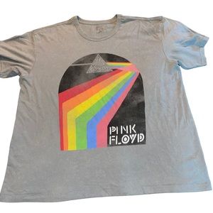 Pink Floyd Men’s T Shirt Shirt Sleeve Size Large Grey With Graphic Cotton/Poly